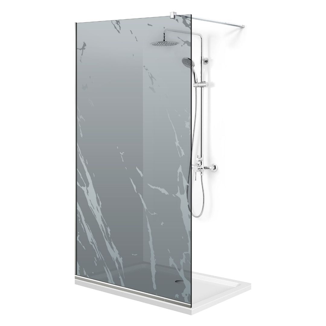Paravan dus Walk-in, Perete dus Inox, #Gri #Szürke