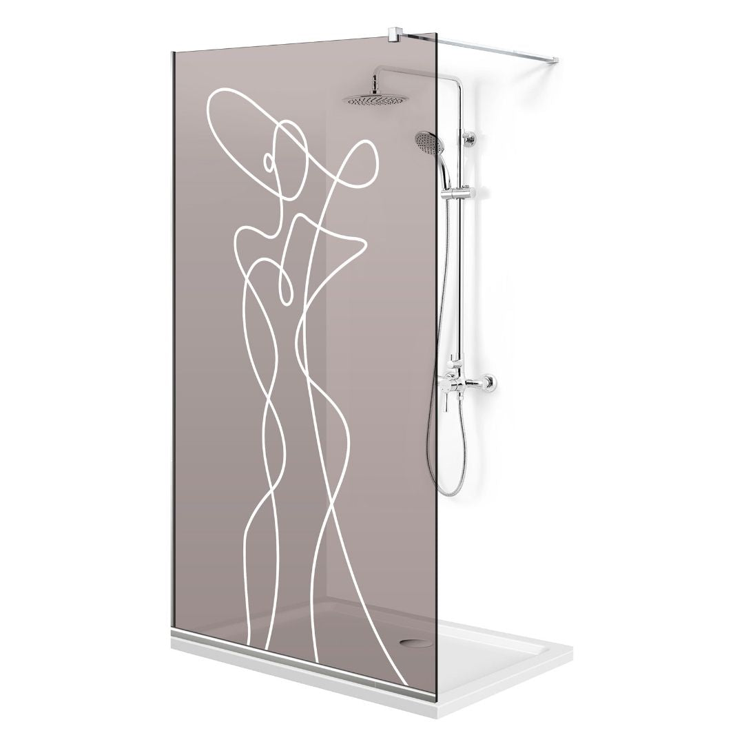 Paravan dus Walk-in, Perete dus Inox, #Bronz #Bronz