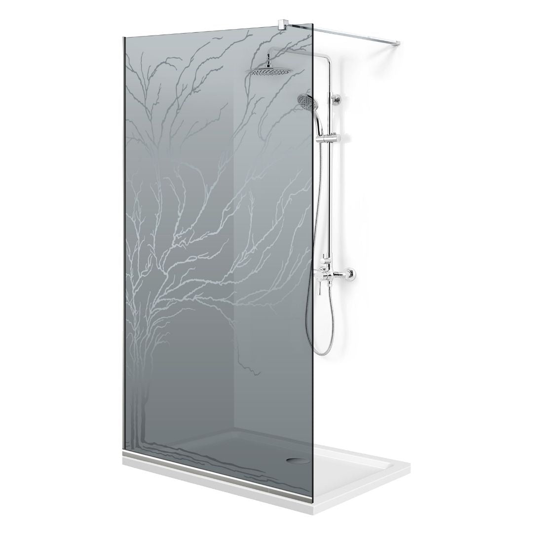 Paravan dus Walk-in, Perete dus Inox, #Gri #Szürke