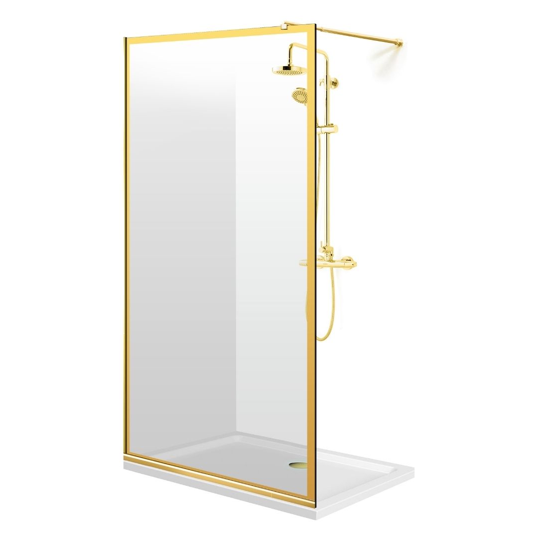 Zuhanyfal Walk-in, fekete zuhanyfal, #Átlátszó #Víztiszta