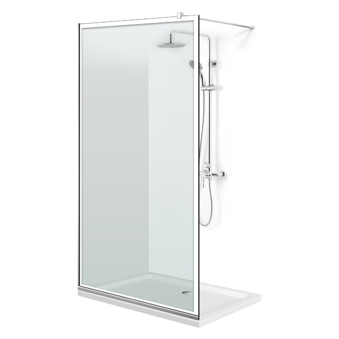 Zuhanyfal Walk-in, fekete zuhanyfal, #Átlátszó #Víztiszta