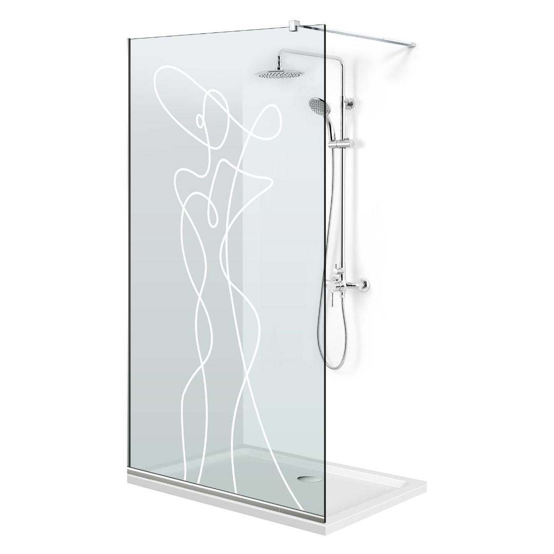 Zuhanyfal Walk-in, fekete zuhanyfal, #Átlátszó #Víztiszta