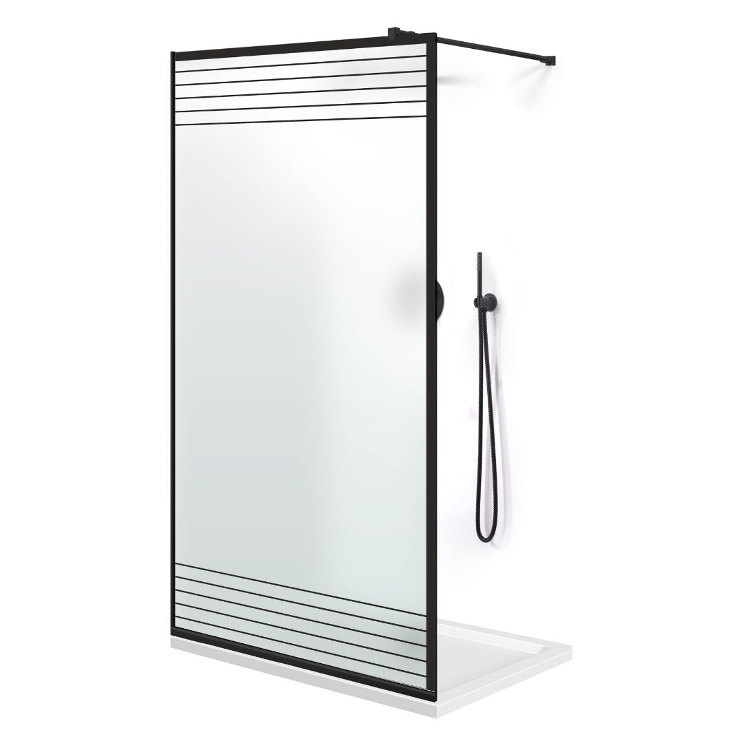 Zuhanyfal Walk-in, fekete zuhanyfal, #Matt #Matt