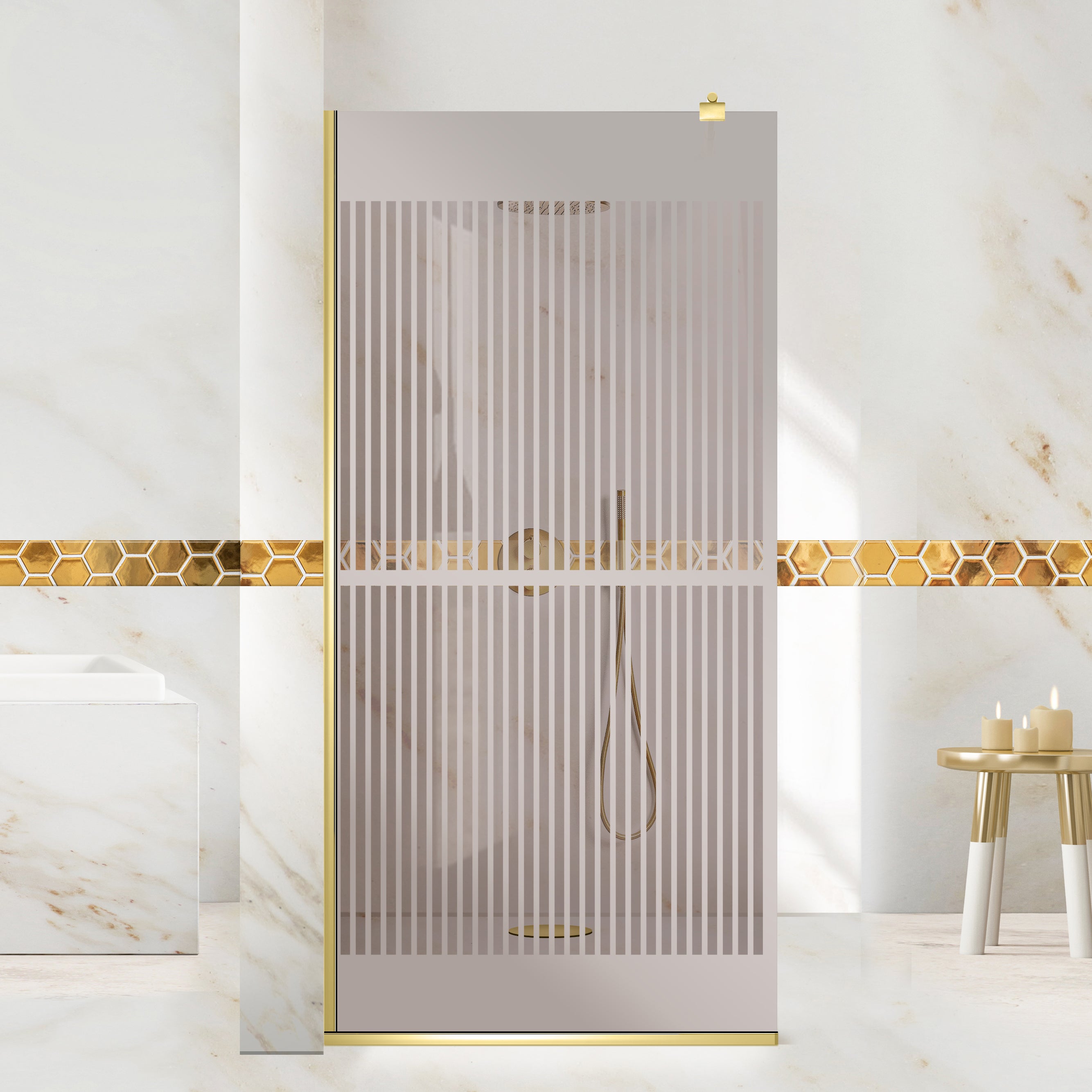 Zuhanyfal Walk-in, zuhanyfal Arany, #Bronz #Bronz