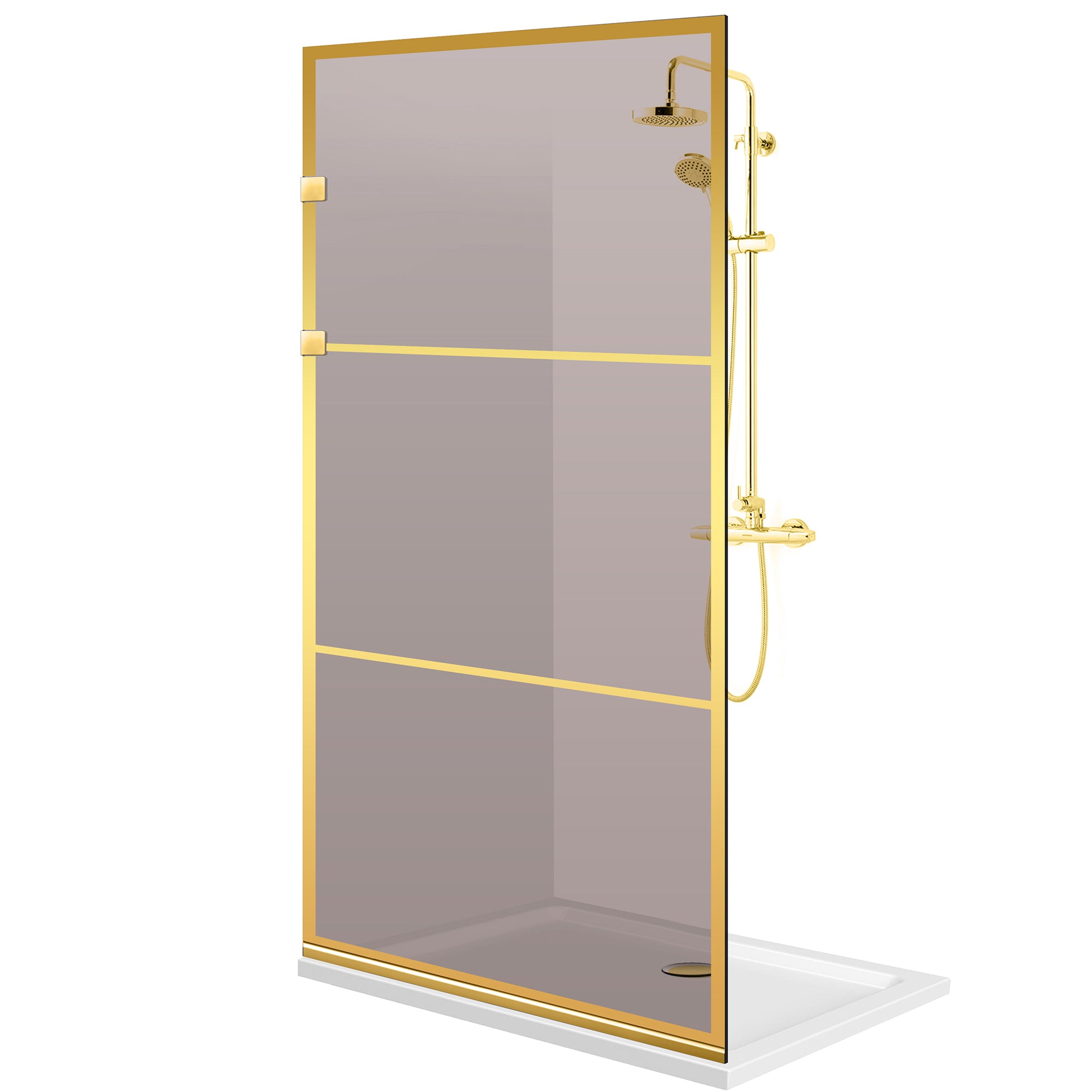Zuhanyfal Walk-in, Zuhanyfal Rozsdamentes acél, arany #Bronz