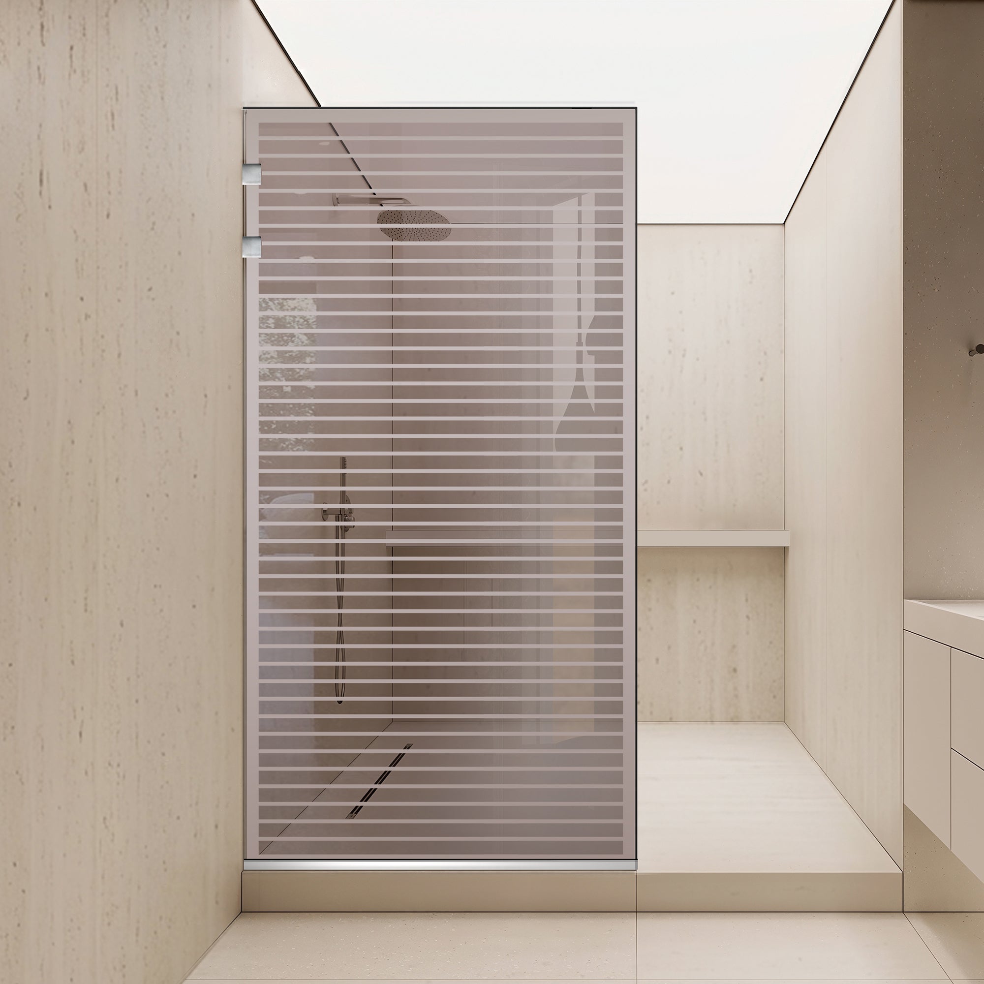 Zuhanyfal Walk-in, Zuhanyfal Rozsdamentes acél, #Bronz