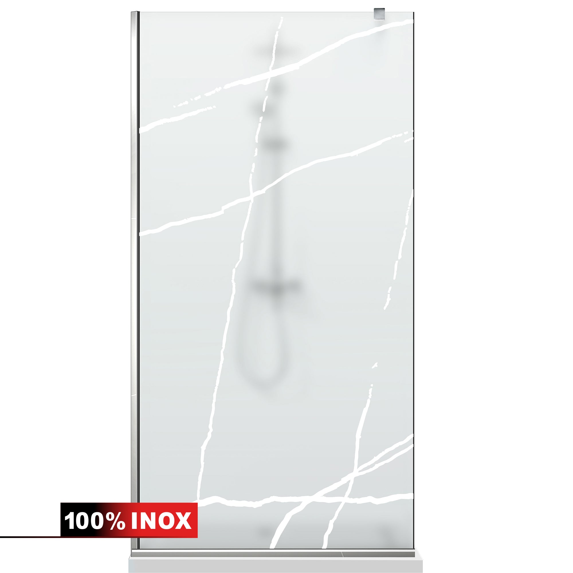 Paravan dus Walk-in, Perete dus Inox, #Mata #Matt