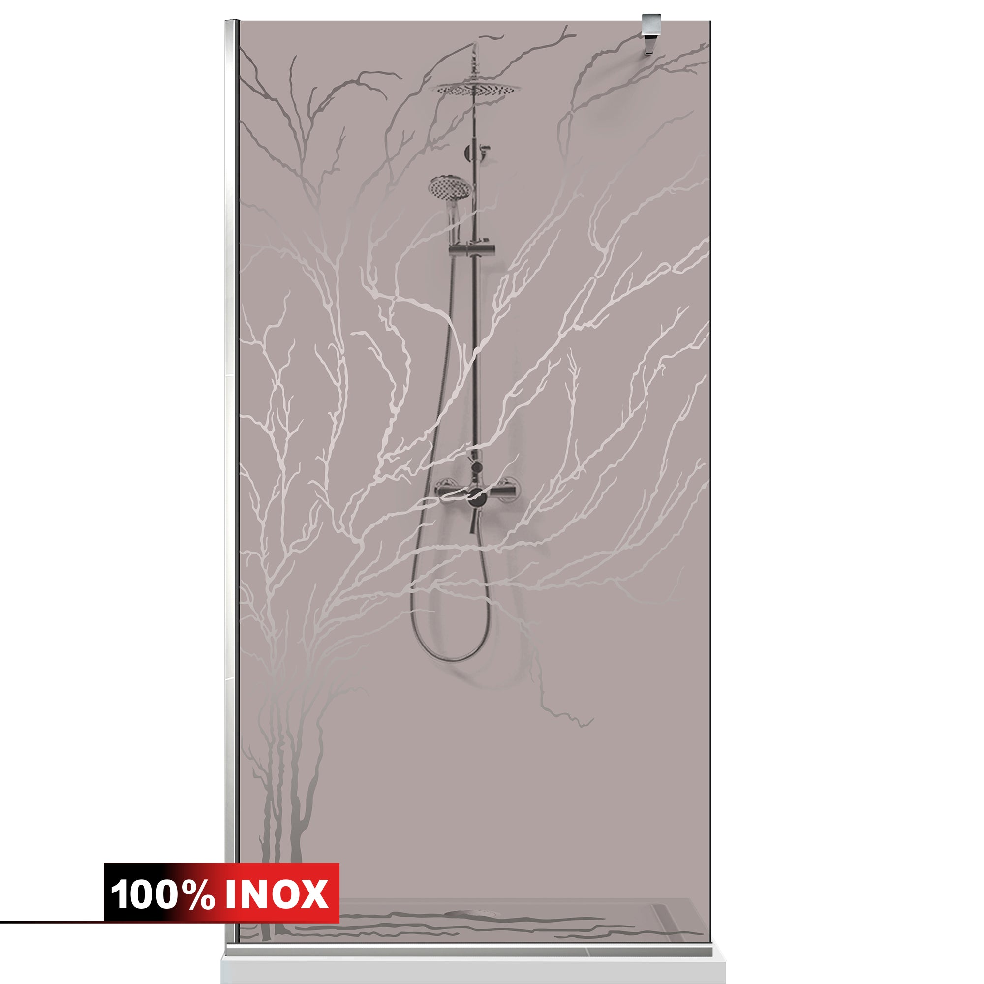 Paravan dus Walk-in, Perete dus Inox, #Bronz #Bronz
