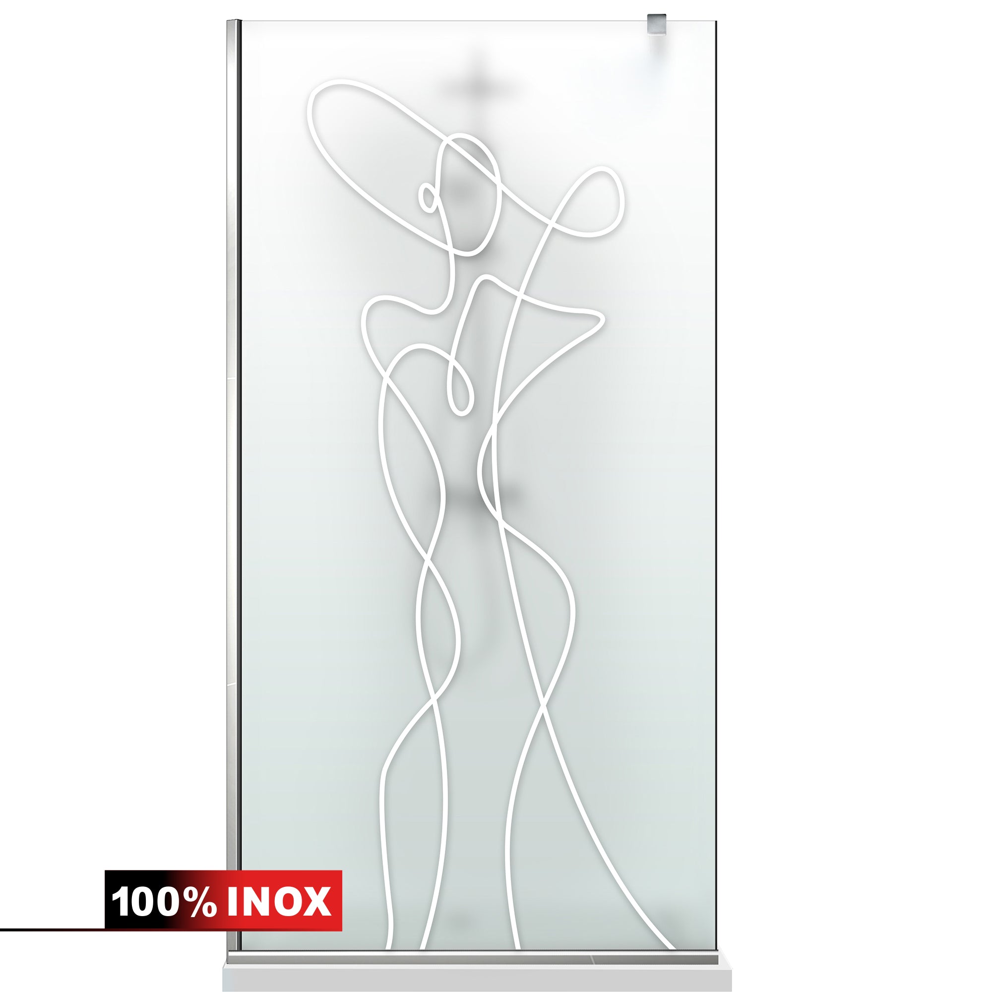 Paravan dus Walk-in, Perete dus Inox, #Mata #Matt