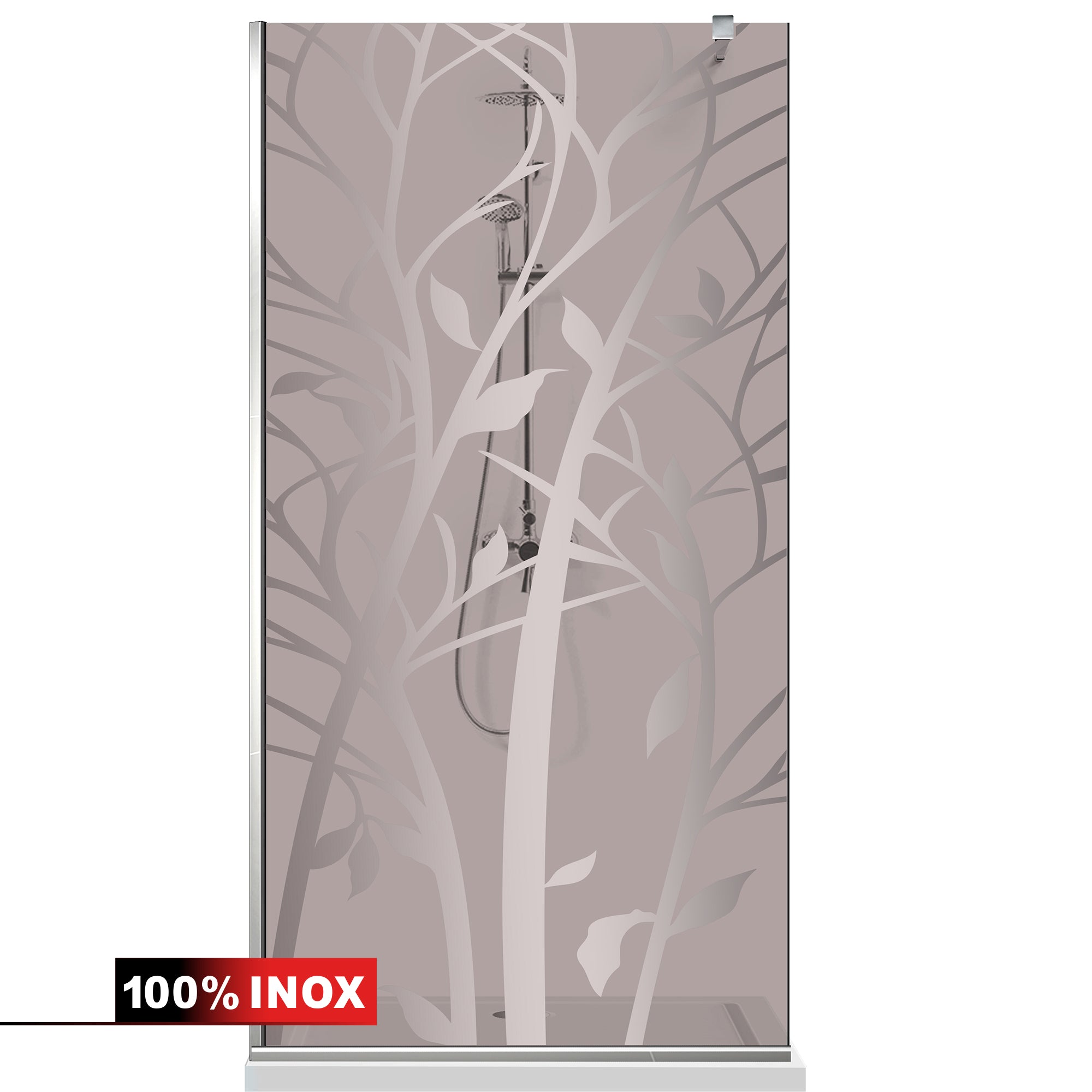 Paravan dus Walk-in, Perete dus Inox, #Bronz #Bronz