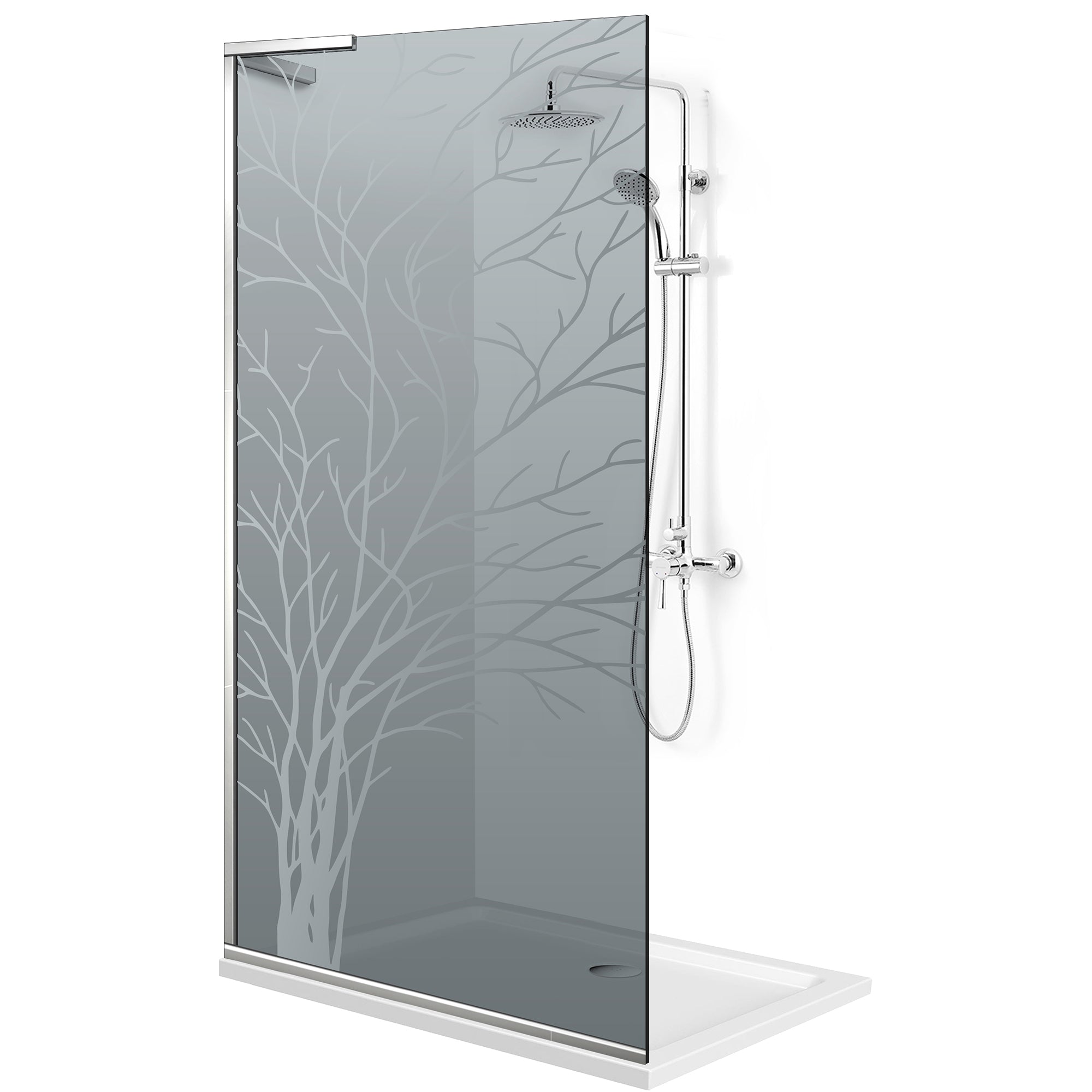 Zuhanyfal Walk-in, Zuhanyfal Rozsdamentes acél, #Szürke #Szürke