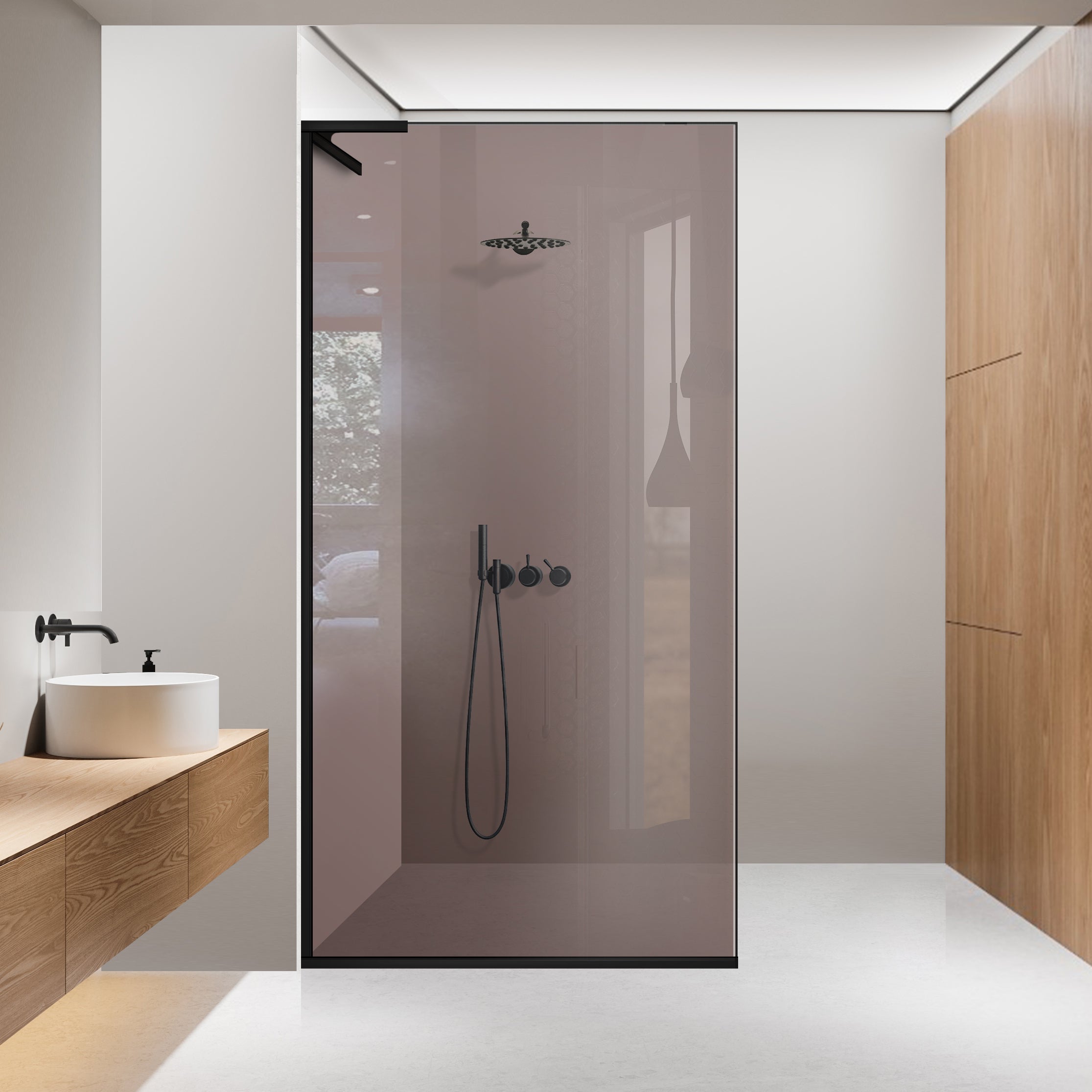 Zuhanyfal Walk-in, Zuhanyfal Rozsdamentes acél, #Bronz #Bronz