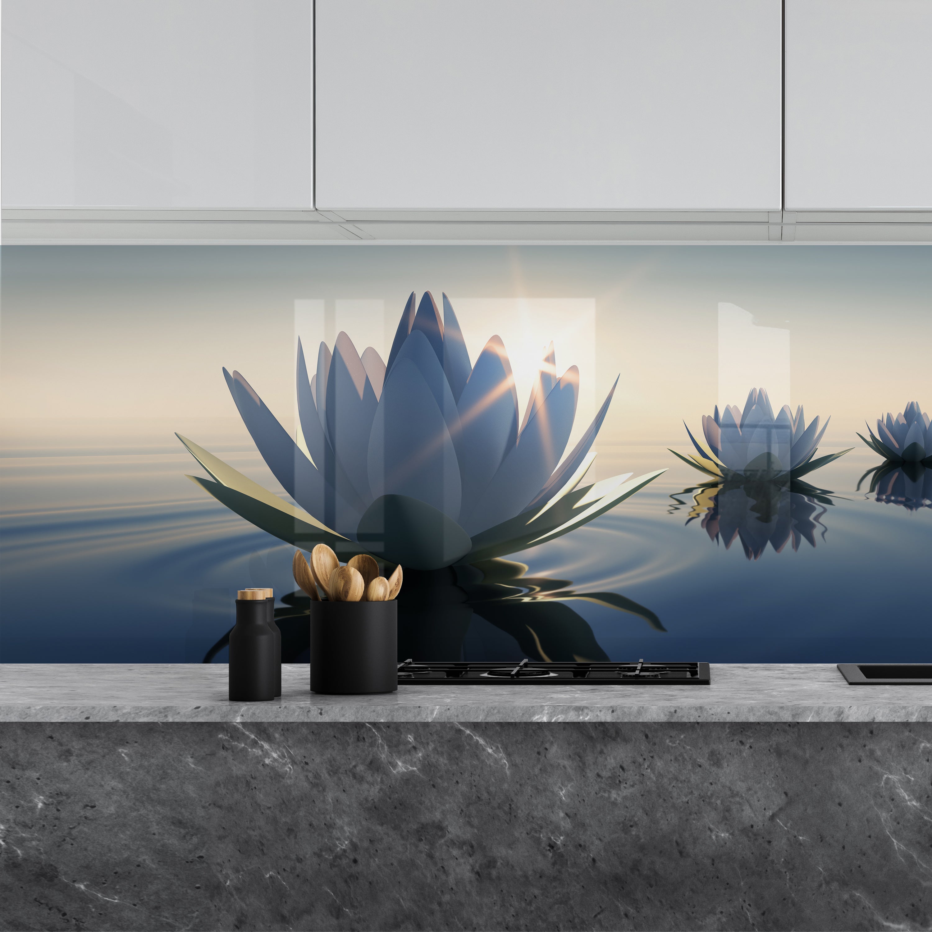 Festett üveg konyhai burkolatok