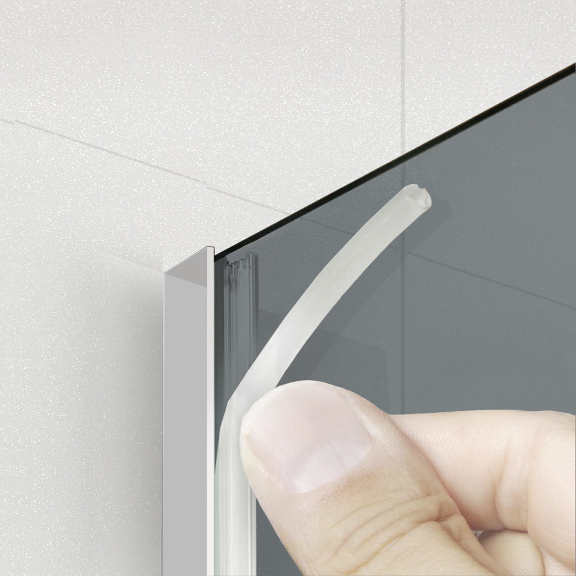 Zuhanyfal Walk-in, Zuhanyfal Rozsdamentes acél, #Szürke #Szürke