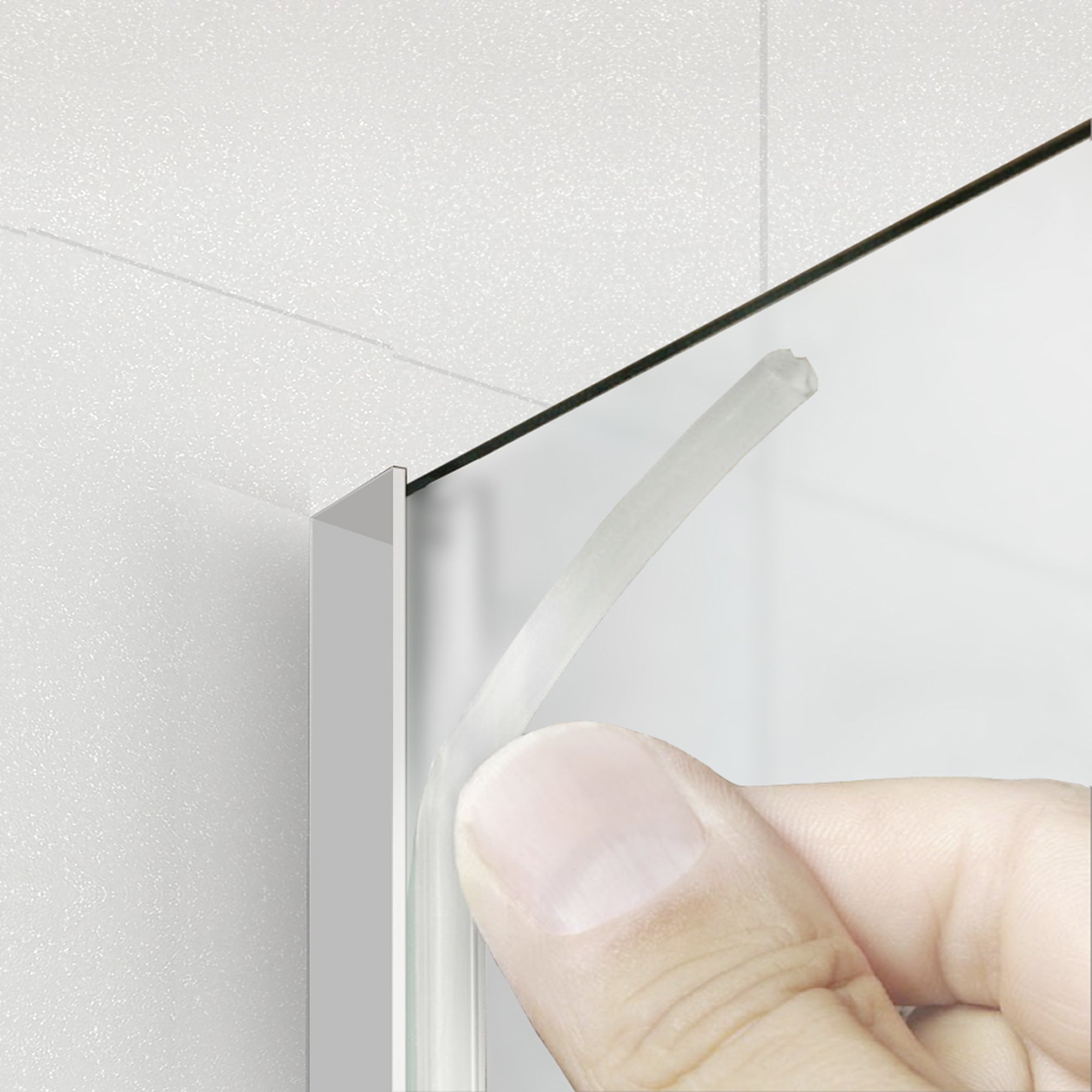 Paravan dus Walk-in, Perete dus Inox, #Mata #Matt