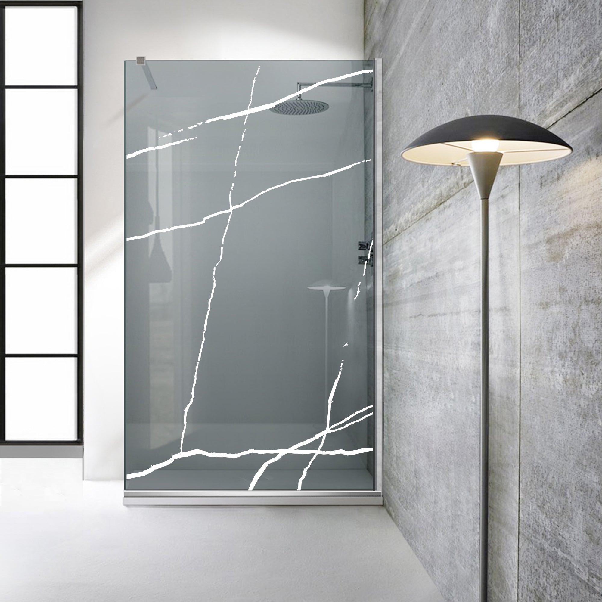 Paravan dus Walk-in, Perete dus Inox, #Gri #Szürke
