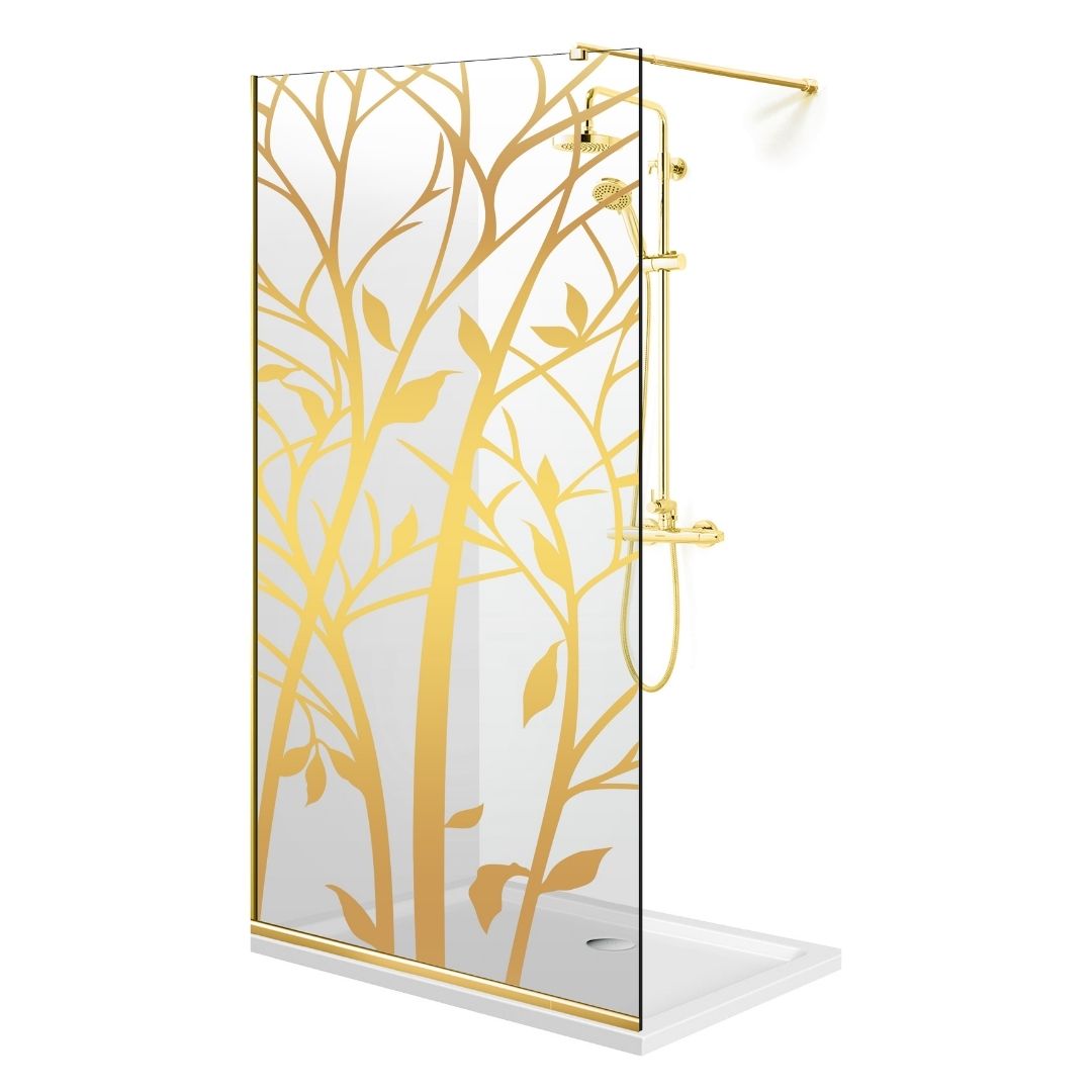 Zuhanyfal Walk-in, zuhanyfal Arany, #Átlátszó #Víztiszta