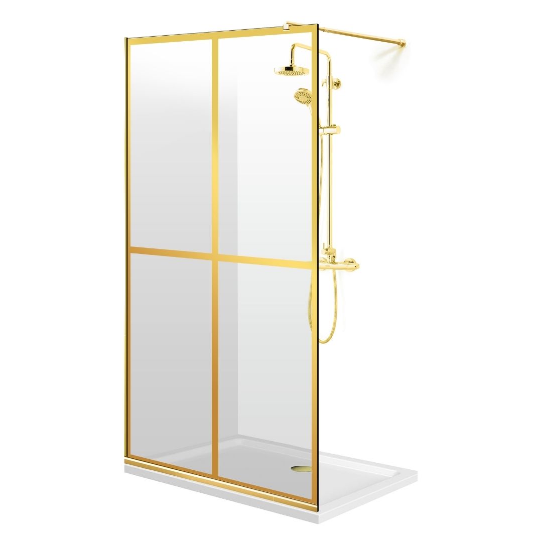 Zuhanyfal Walk-in, zuhanyfal Arany, #Átlátszó #Víztiszta