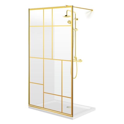 Zuhanyfal Walk-in, zuhanyfal Arany, #Átlátszó #Víztiszta