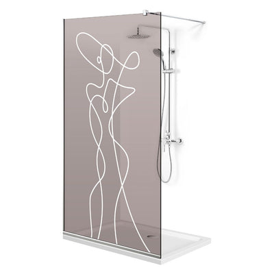 Paravan dus Walk-in, Perete dus  Inox, #Bronz #Bronz