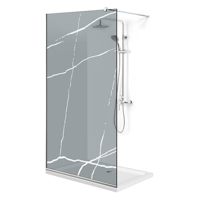 Paravan dus Walk-in, Perete dus  Inox, #Gri #Szürke