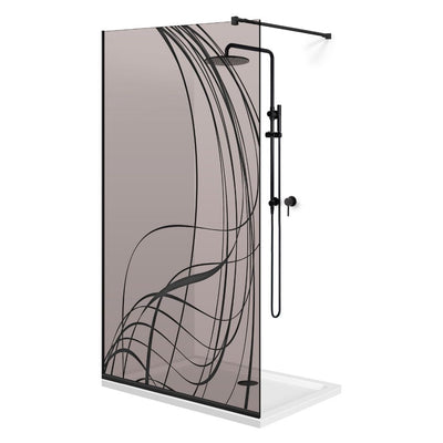 Zuhanyfal Walk-in, fekete zuhanyfal, #Bronz #Bronz