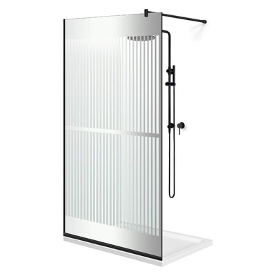 Zuhanyfal Walk-in, fekete zuhanyfal, #Átlátszó #Víztiszta