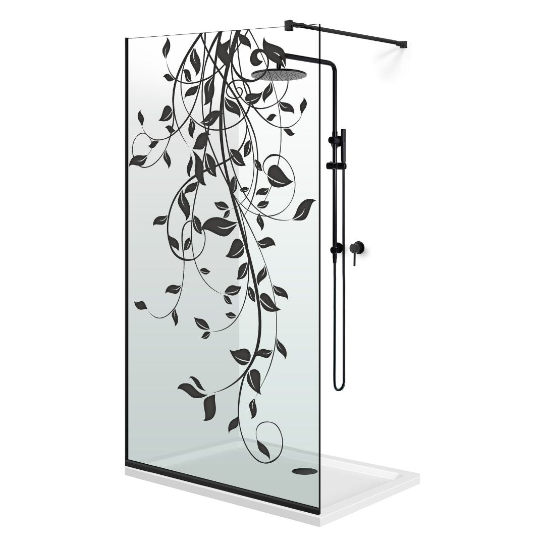 Zuhanyfal Walk-in, fekete zuhanyfal, #Átlátszó #Víztiszta