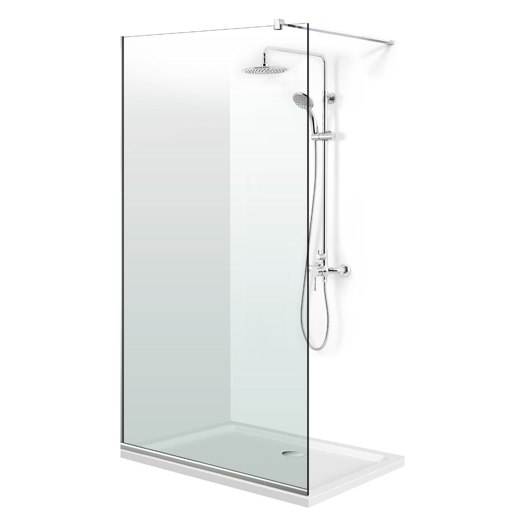 Zuhanyfal Walk-in, fekete zuhanyfal, #Átlátszó #Víztiszta