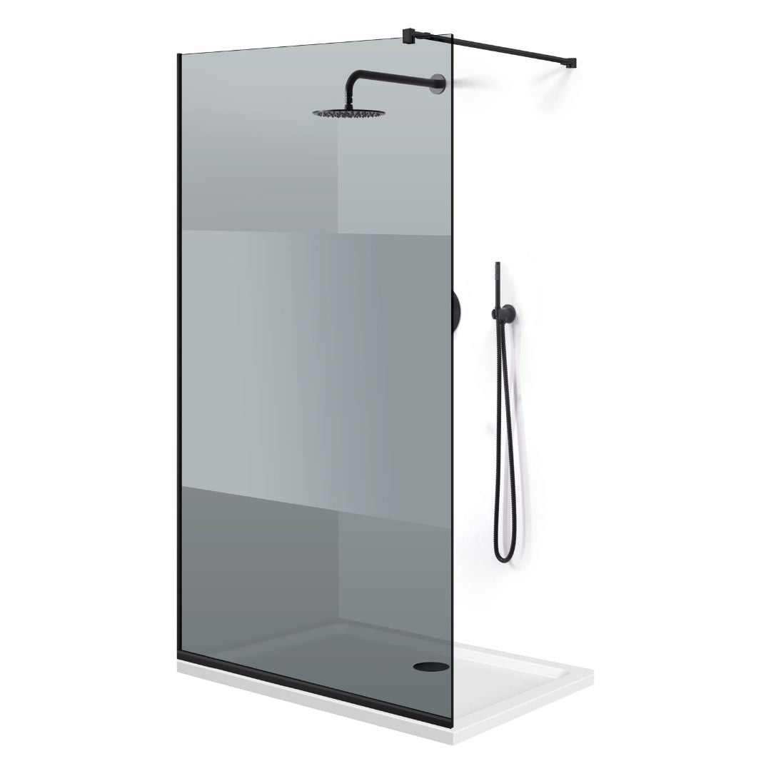 Zuhanyfal Walk-in, fekete zuhanyfal, #Szürke #Szürke