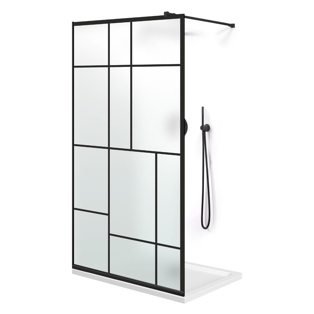 Zuhanyfal Walk-in, fekete zuhanyfal, #Matt #Matt