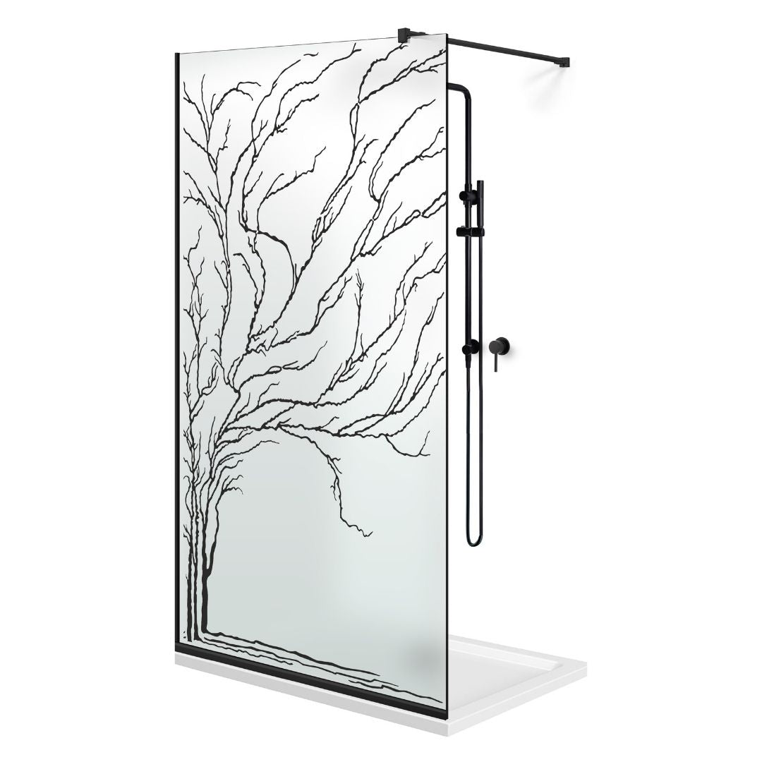 Zuhanyfal Walk-in, fekete zuhanyfal, #Matt #Matt