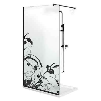 Zuhanyfal Walk-in, fekete zuhanyfal, #Matt #Matt