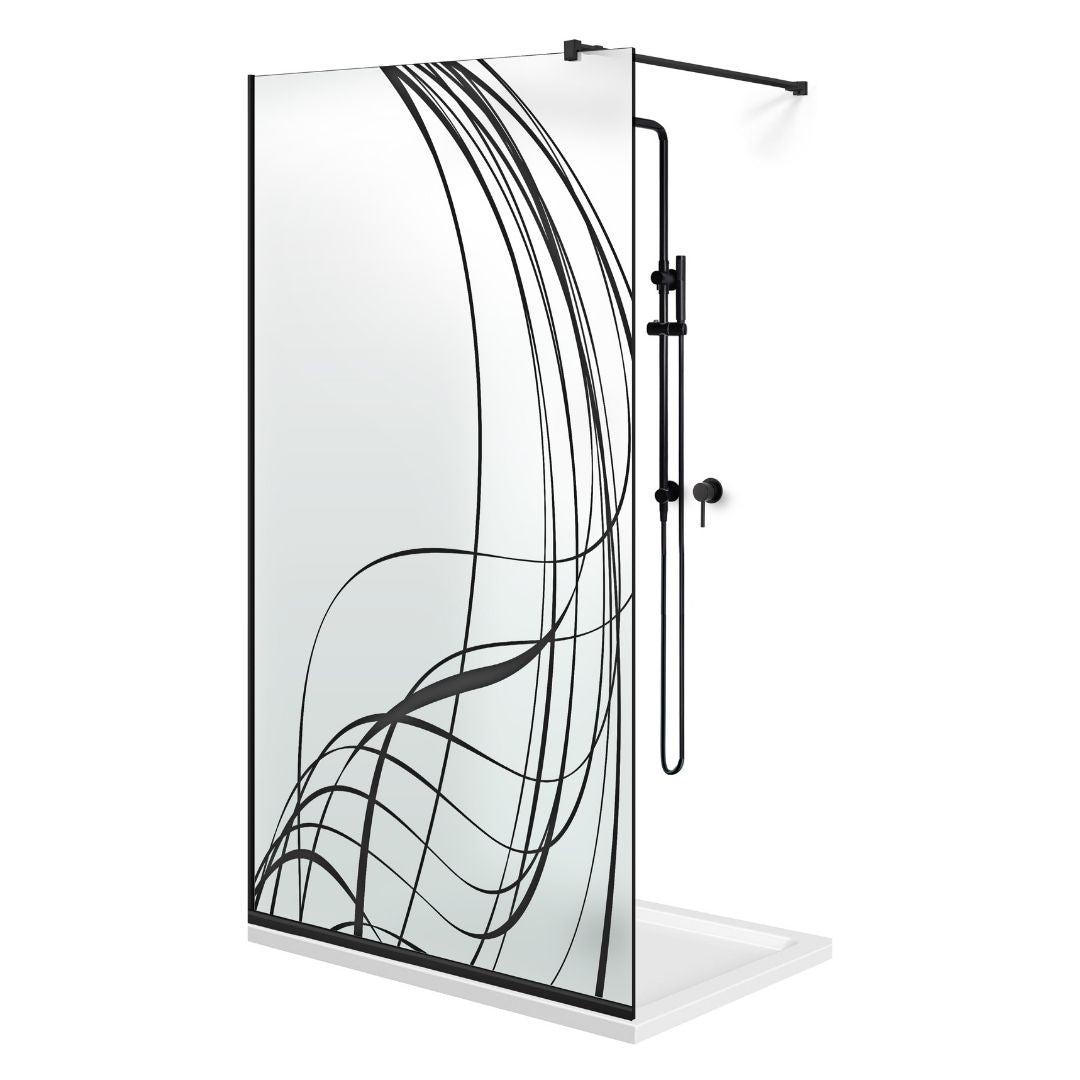 Zuhanyfal Walk-in, fekete zuhanyfal, #Matt #Matt