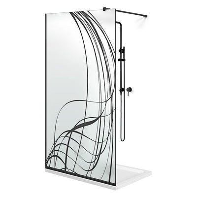 Zuhanyfal Walk-in, fekete zuhanyfal, #Matt #Matt