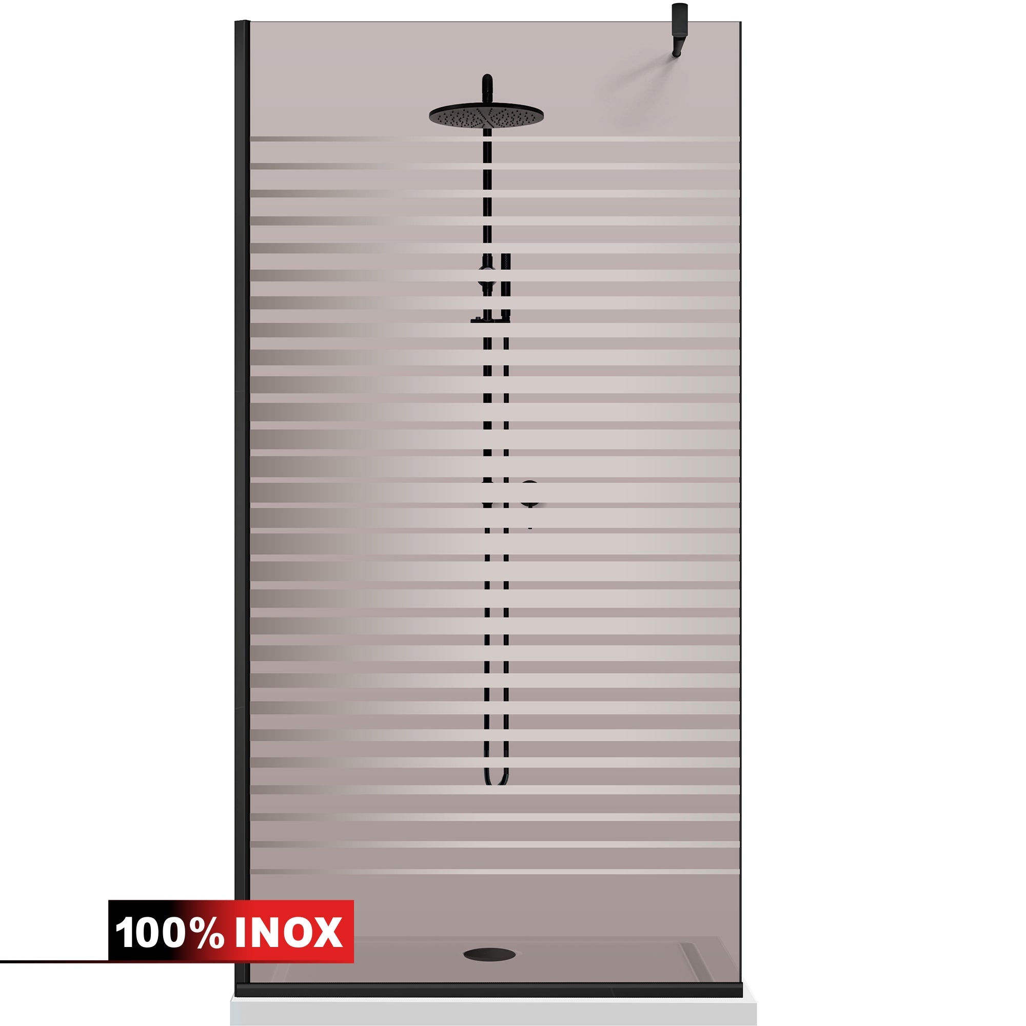 Zuhanyfal Walk-in, fekete zuhanyfal, #Bronz #Bronz
