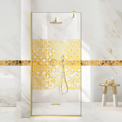 Zuhanyfal Walk-in, zuhanyfal Arany, #Átlátszó #Víztiszta