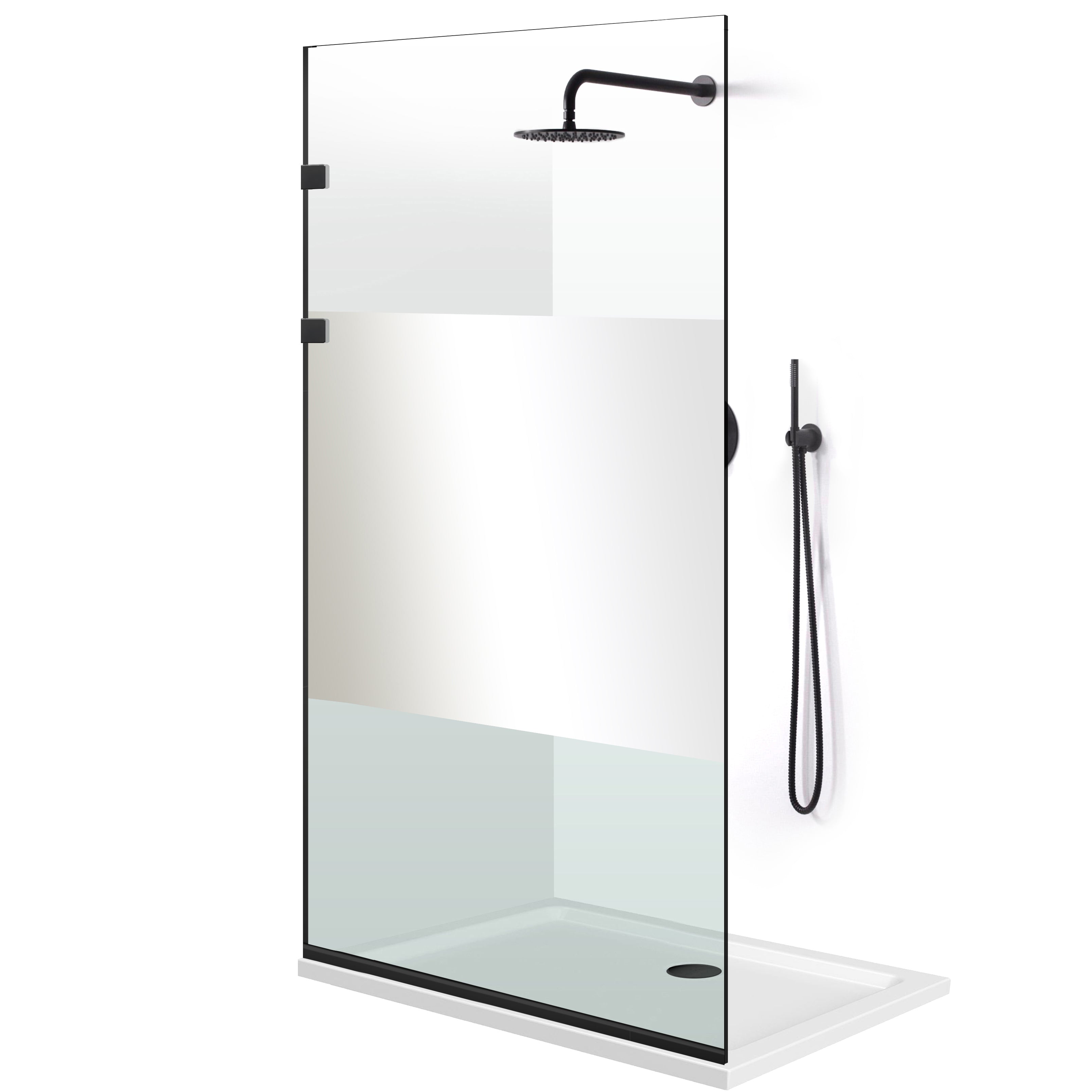 Zuhanyfal Walk-in, Zuhanyfal Rozsdamentes acél, #Átlátszó #Víztiszta