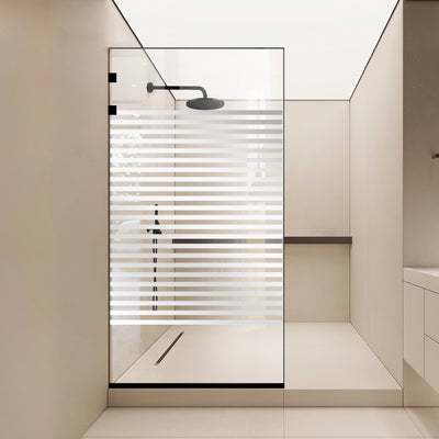 Zuhanyfal Walk-in, Rozsdamentes acél zuhanyfal, matt fekete, #Átlátszó #Víztiszta