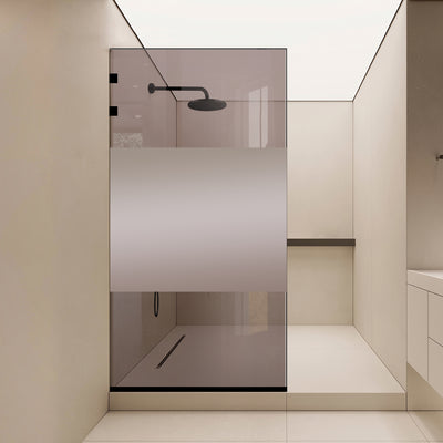 Zuhanyfal Walk-in, Rozsdamentes acél zuhanyfal, matt fekete #Bronz