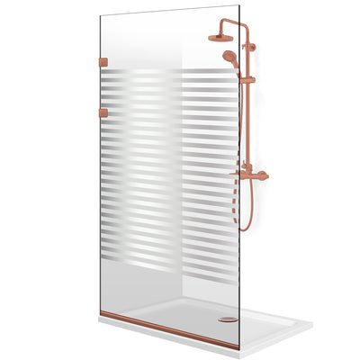 Zuhanyfal Walk-in, Rozsdamentes acél zuhanyfal, matt fekete, #Átlátszó #Víztiszta