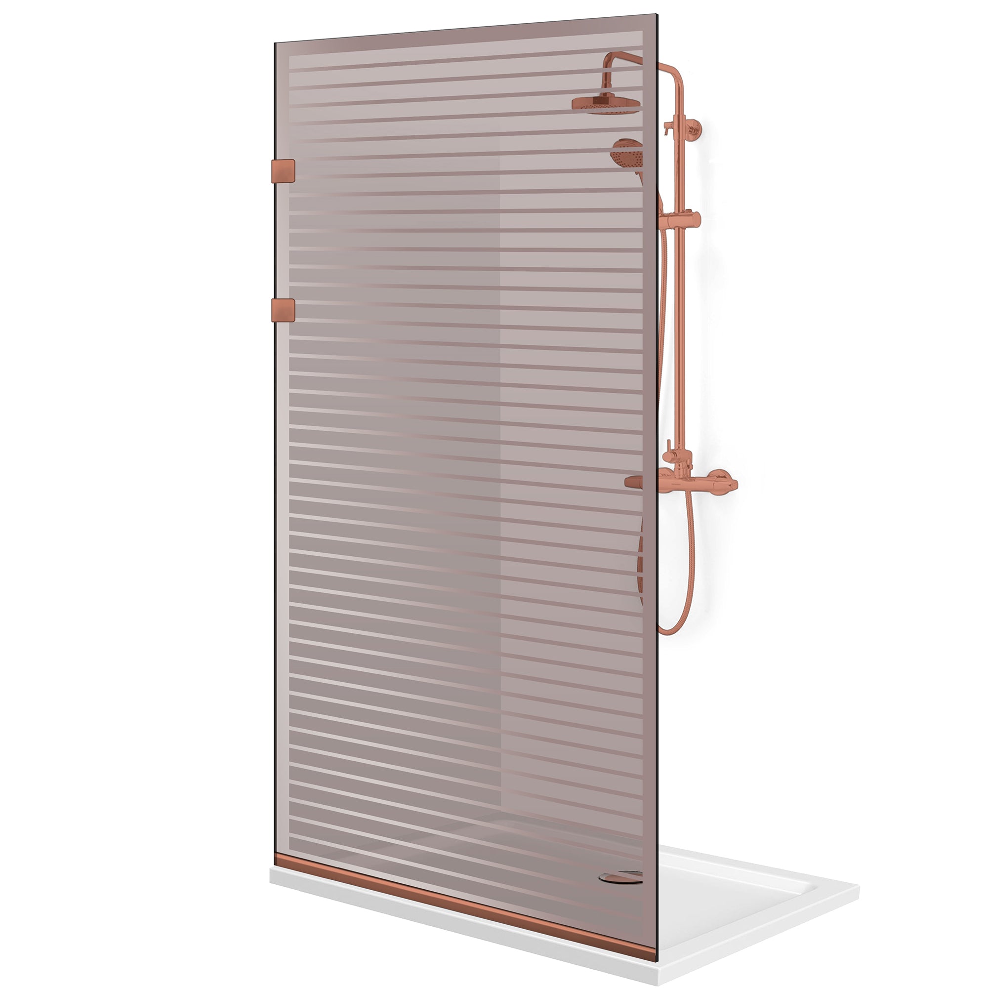 Zuhanyfal Walk-in, Zuhanyfal Rozsdamentes acél, réz #Bronz