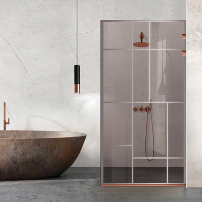 Zuhanyfal Walk-in, Zuhanyfal Rozsdamentes acél, réz #Bronz