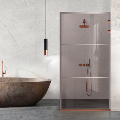 Zuhanyfal Walk-in, Zuhanyfal Rozsdamentes acél, réz #Bronz