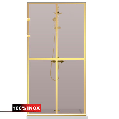 Zuhanyfal Walk-in, Zuhanyfal Rozsdamentes acél, arany #Bronz