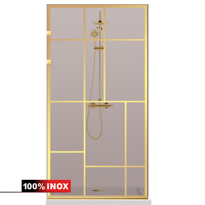 Zuhanyfal Walk-in, Zuhanyfal Rozsdamentes acél, arany #Bronz
