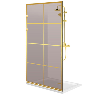 Zuhanyfal Walk-in, Zuhanyfal Rozsdamentes acél, arany #Bronz