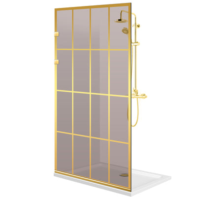 Zuhanyfal Walk-in, Zuhanyfal Rozsdamentes acél, arany #Bronz