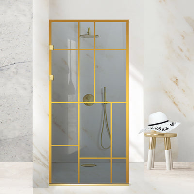 Zuhanyfal Walk-in, Rozsdamentes acél zuhanyfal, arany #Szürke