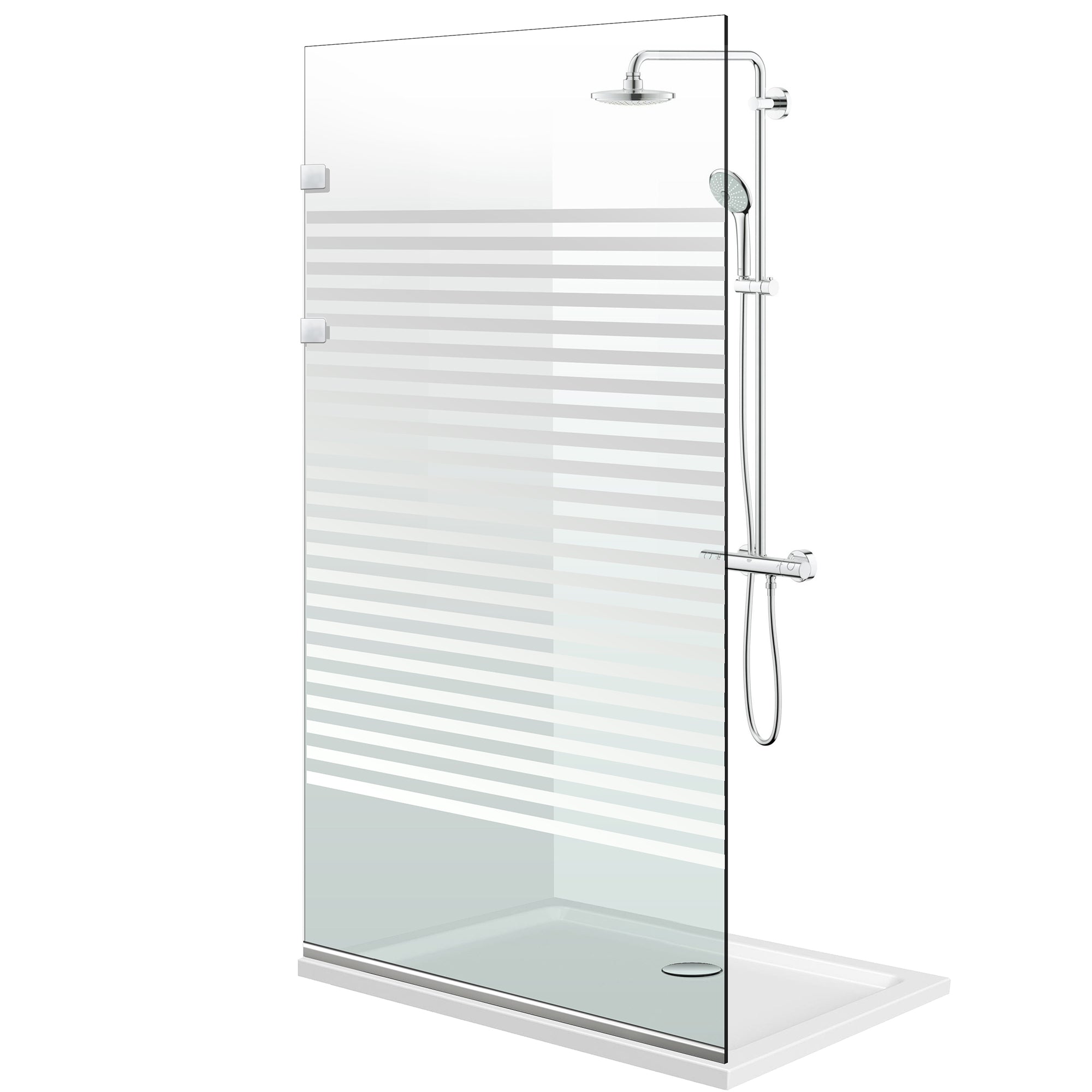 Aqua Elegance ® INOX walk-in zuhanyfal, Bali színtelen modell, teljes rozsdamentes acél szerelvények, átlátszó, biztonsági üveg